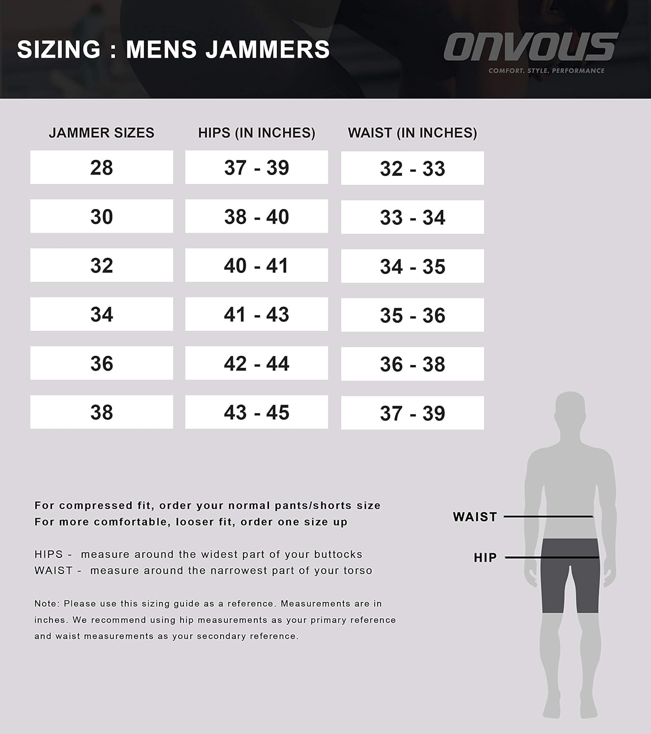 Onvous Men's AquaGenesis-Lite Swim Jammer | Racing & Training Swimsuit | Fast, Flexible, Comfortable | Sizes: 28-38 : Clothing