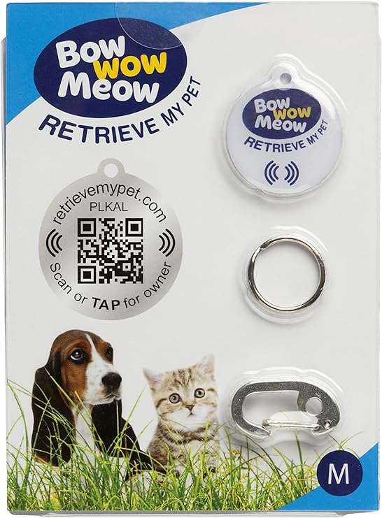 Bow Wow Meow Smart Tag Avec Code Qr Et Puce Nfc Médaille D