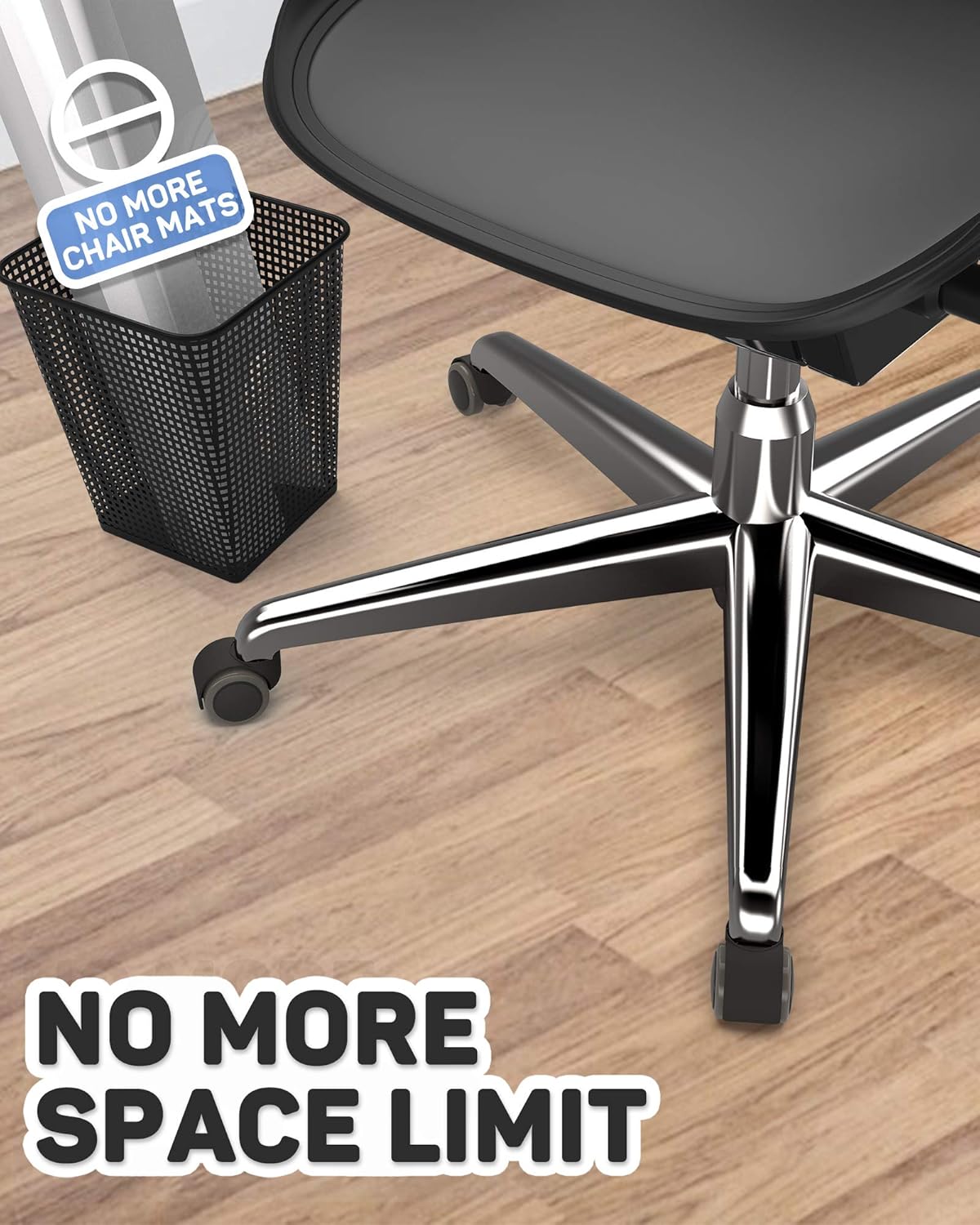 Universal Office Chair Casters Wheels, BHONY 2'' Stem Caster Wheels Replacement Set of 5, Standard Heavy Duty Stem Desk Chiar Wheels for All Floors, Support Up to 330lbs : Office Products