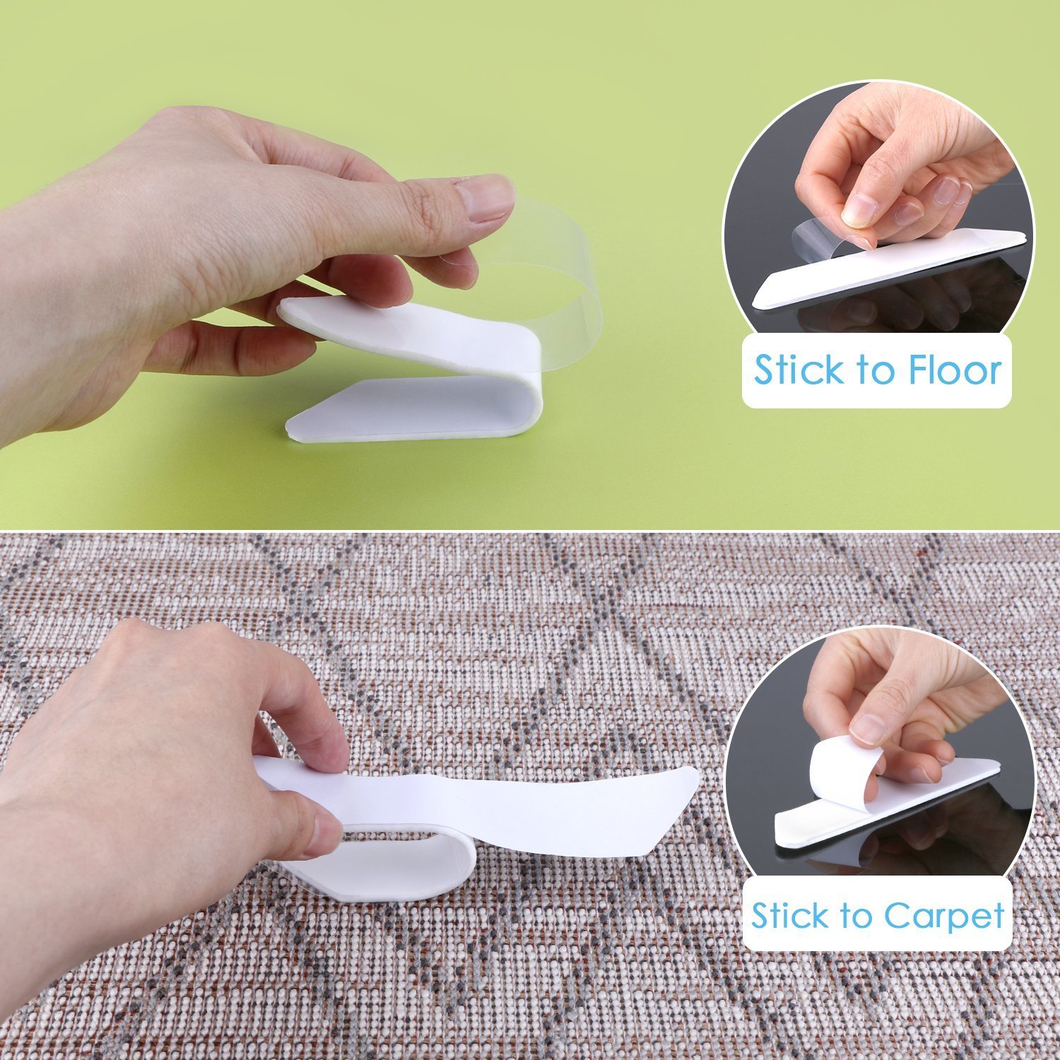 ink-topoint Rug Grippers, 16pcs Anti Curling Carpet Grippers,Non Slip Area Rug Pad with Renewable Carpet Tape for Living Room Kitchen Bathroom-Ideal Anti-slip Rug Pad for Hardwood/Linoleum