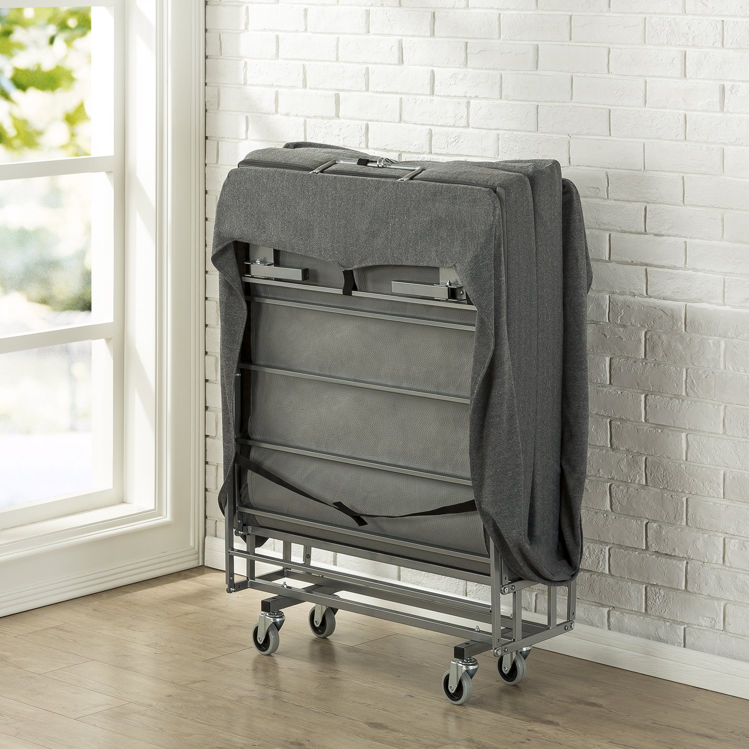 Zinus Memory Foam Resort Folding Guest Bed with Wheels, Narrow Twin, 30