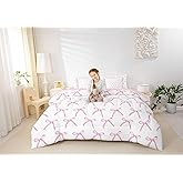 Coquette Pink Bow Comforter Set 7 Piece Twin Size,Girly Bowknot Bed in a Bag,Soft Microfiber Bedding for Kids Girls Bedroom Decor,All Season Princess Bedding with Sheets,Pillowcases,Cushion Covers | Aesthetic