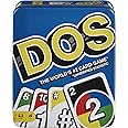 DOS by UNO Card Game, Gifts for Kids and Adults, Family Game for Camping and Travel in Storage Tin Box, Special DOS Wild Card