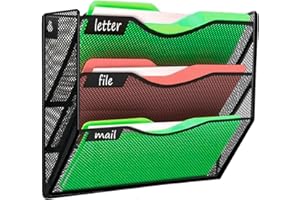 Supole Organiseur mural à 3 poches en maille à suspendre pour documents, courriers, magazines, magazines - Pour bureau, maiso