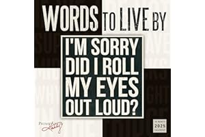 SELLERS PUBLISHING, INC. Words to Live By 2025 Wall Calendar — Primitives by Kathy, 16-Month Inspirational Calendar, 12" x 12"