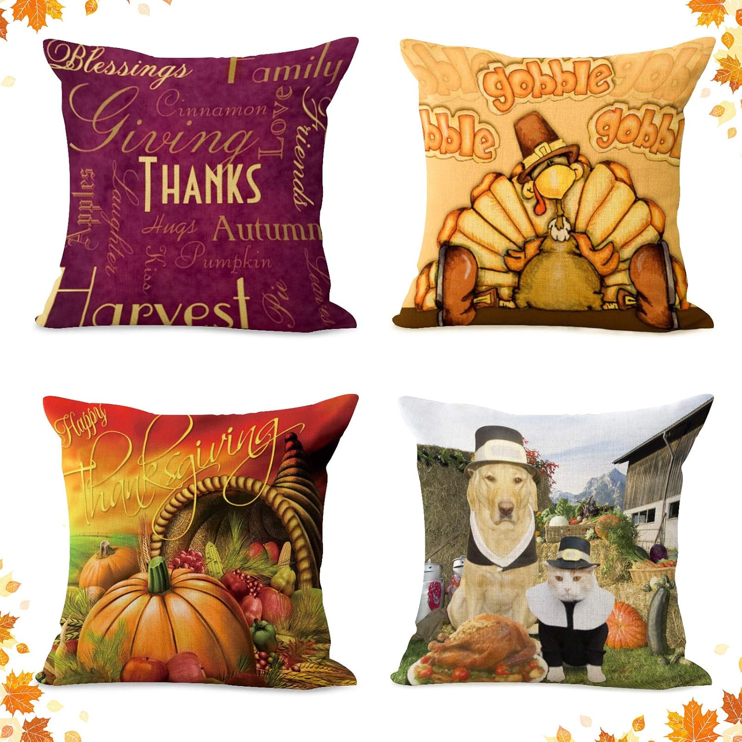Evoio Thanksgiving Pillow Covers 18 x 18