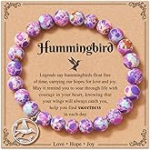 ojokiss Hummingbird Gifts for Women, Natural Stone Bracelets with Quote Card