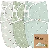 3-Pack Organic Baby Swaddle Sleep Sacks - Swaddles for Newborns, Infant 0-3 Months, Baby Girls, Boys, Soft & Snug Newborn Sleep Sack, Nursery Swaddling Blankets (Lunari, OS)