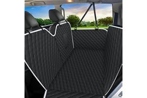 Meolsaek Car Seat Cover for Dogs, Non-Slip Rear Waterproof Car Bench Seat Cover for Back Seat, Dog Car Seat Cover for Trucks SUVs Most Cars (Black-Zipper)