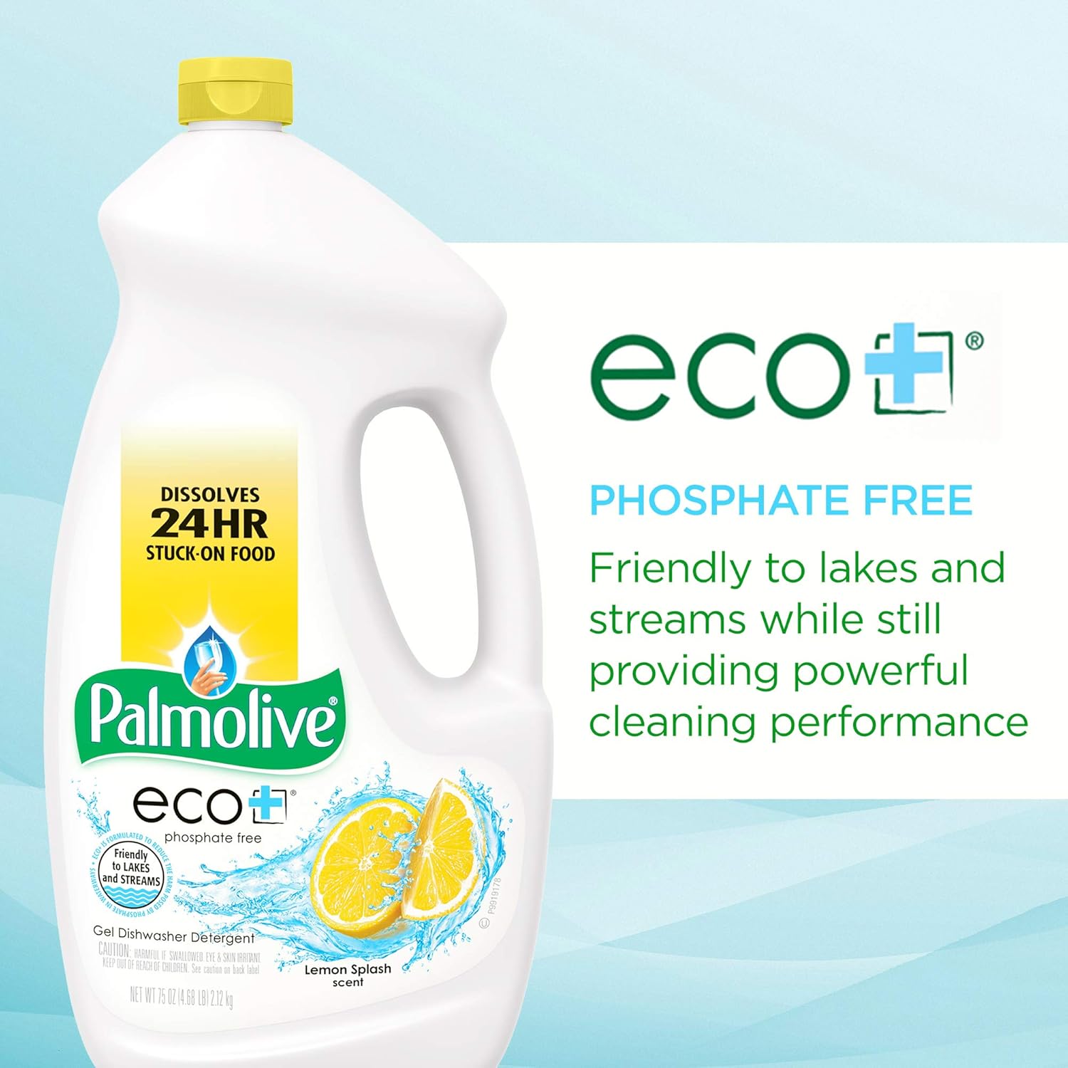 Palmolive Eco Dishwasher Detergent Gel, Lemon Splash - 45 ounce (3 Pack): Health & Personal Care