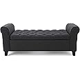 Amazon.com: Christopher Knight Home Keiko Fabric Armed Storage Bench ...