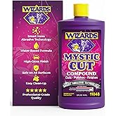 Wizards Mystic Cut Smart Abrasive for Auto Detailing Supplies - No Mess Scratch Remover for Vehicles - Water Based Cutting Compound - Removes Swirls, Defects, Fading, Water Spots - 32 oz