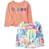 The Children's Place Girls and Toddler Girl Long Sleeve Fashion Shirts 2-Pack