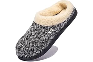 NewDenBer Men's Cozy Memory Foam Slippers Soft Slip on Indoor Outdoor Clog House Shoes