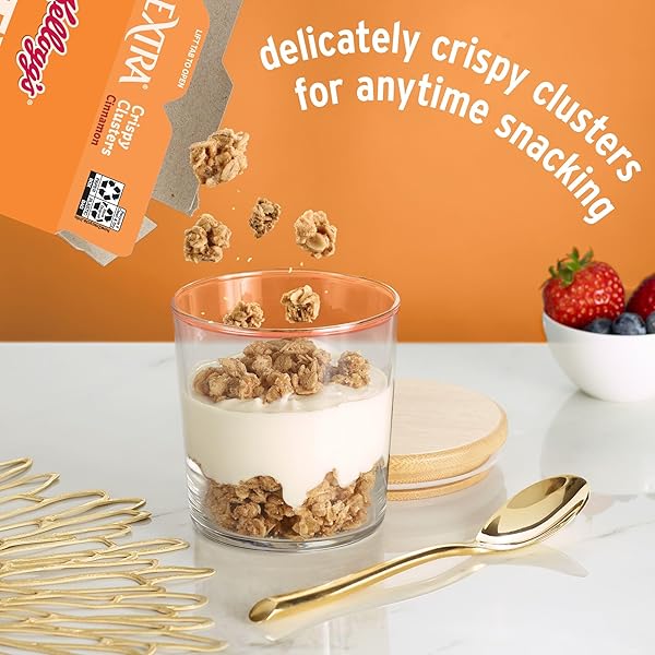 KELLOGG’S EXTRA GRANOLA CEREAL, FIBER CEREAL, FAMILY BREAKFAST, CINNAMON, 20.6OZ BOX (1 BOX)