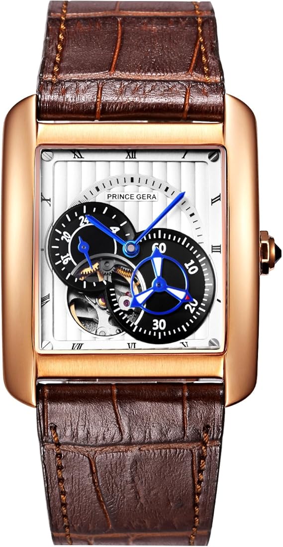 Amazon Prince Gera メンズ スクエアウォッチ ローズゴールド1 メンズ腕時計 腕時計 通販