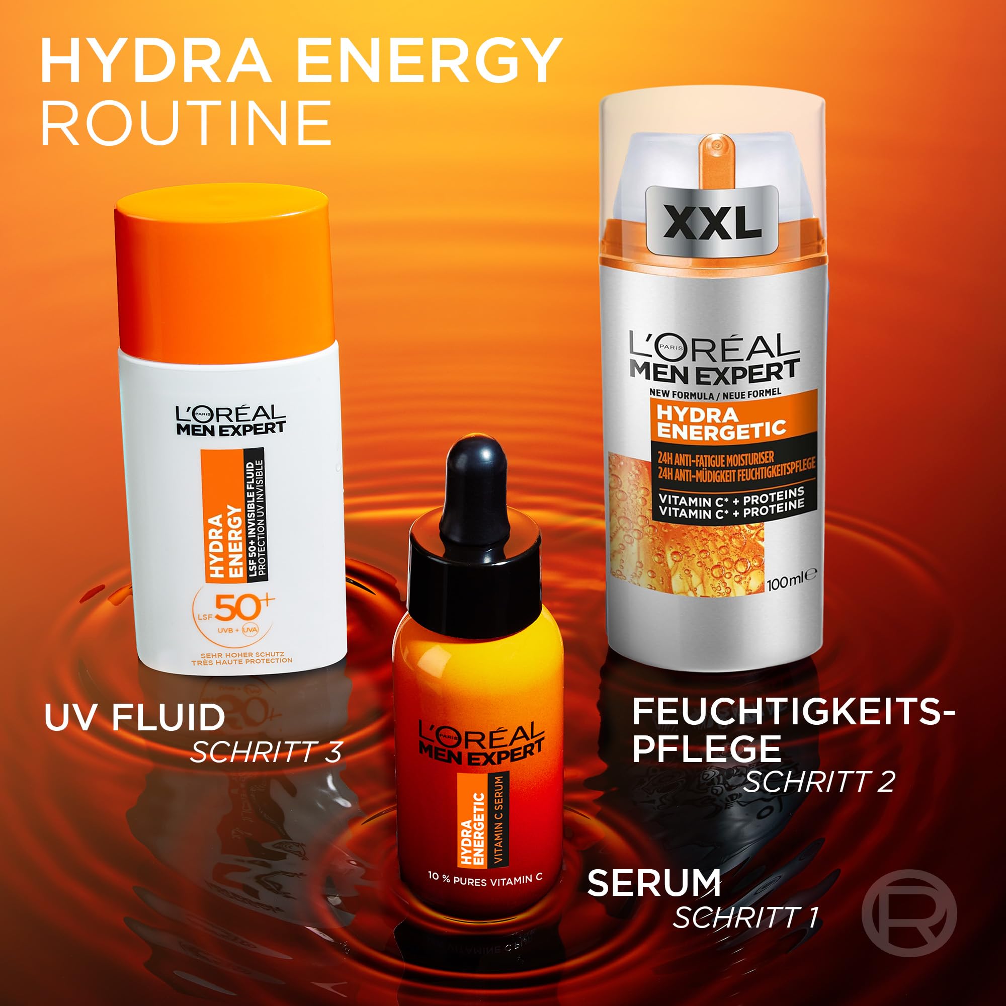 L'Oréal Men Expert XXL Gesichtspflege gegen müde Haut für Männer, Belebende Feuchtigkeitscreme 24H Anti-Müdigkeit, Gesichtscreme für Herren mit Vitamin C, Hydra Energy, [Amazon Exclusive], 1 x 100 ml 8