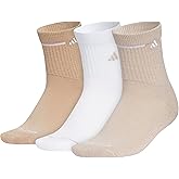 adidas womens Womens Cushioned Sport High Quarter Socks (3-pair Pack) Mid-crew Above Ankle