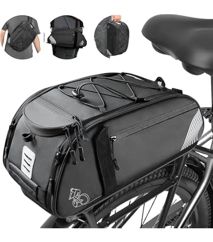 Dcenta Bicycle Bag Insulated Trunk Cooler Rear Rack Storage Luggage Pouch Reflective Mtb Bike Pannier Shoulder Bag