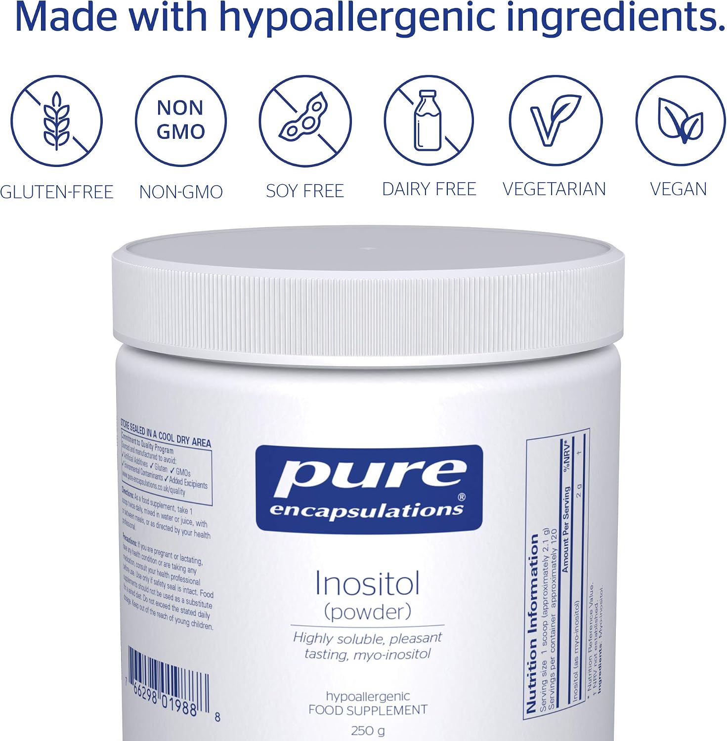 Pure Encapsulations Inositol Powder 2g - Supports Mental Health, Hormonal Balance, Metabolic Health - 250 Grams - Image 5