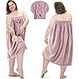 Amazon.com: Xtinmee 2 Sets Plus Size Womens Wrap Towel with Hair Towel ...