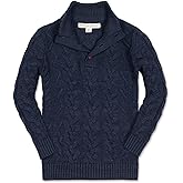 Mock Neck Cable Sweater with Buttons