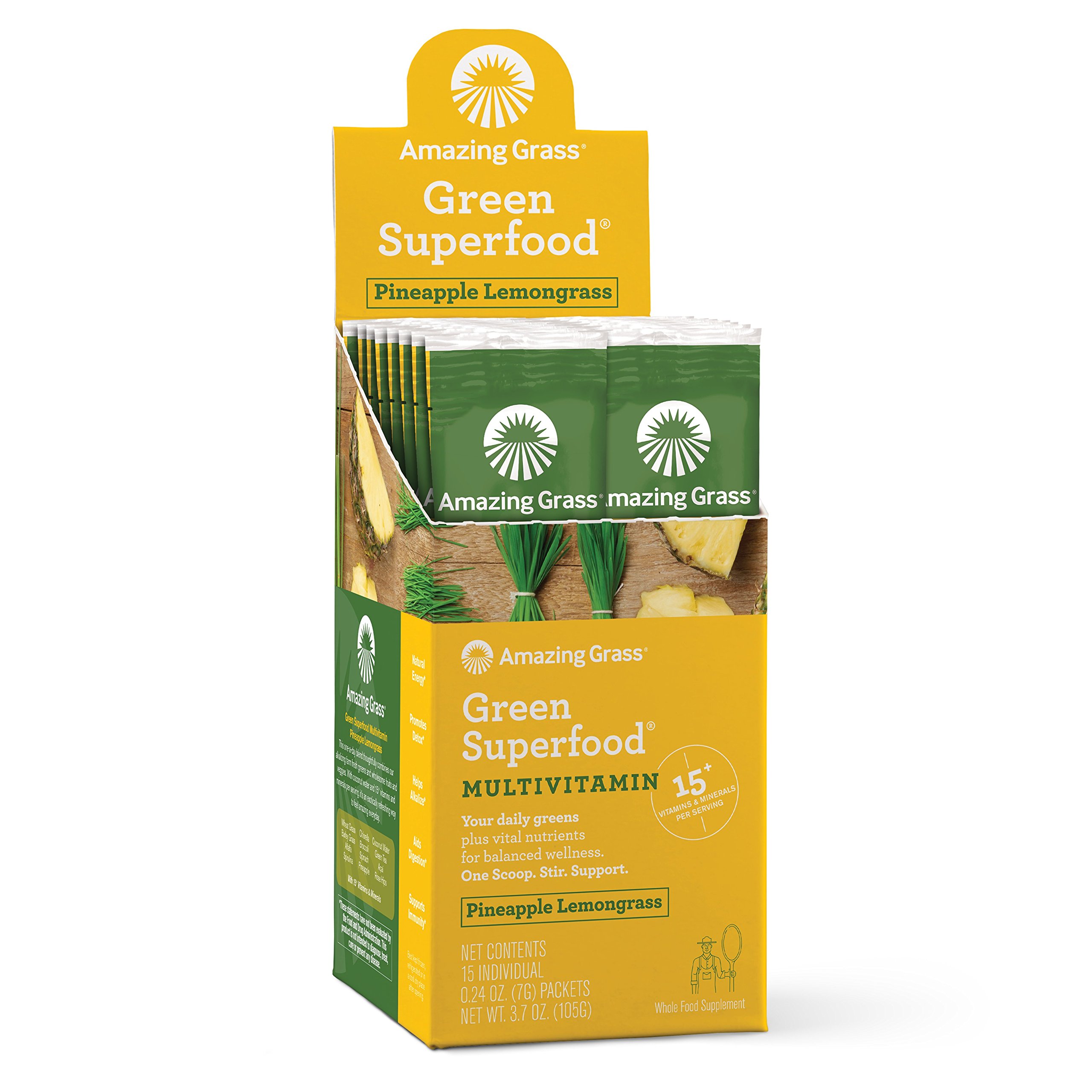Amazing Grass Green Superfood, Multivitamin, Pineapple Lemongrass