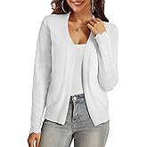VOIANLIMO Womens Cardigan Lightweight Open Front Knit Long Sleeve Cardigans Sweaters for Women