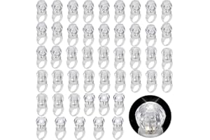Retisee 50 Pack LED Light Up Rings Bachelorette Party Favors Toy Grow in The Dark Bachelorette Party Decoration Flashing Diamond Bling Rings for Birthday Weddings Bridal Shower Favors(White)