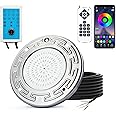 Awanhe Inground Pool Light, 20W LED with Controller, Remote and APP Control, Color Changing Underwater Swimming Pool Light with 50 Foot Cord