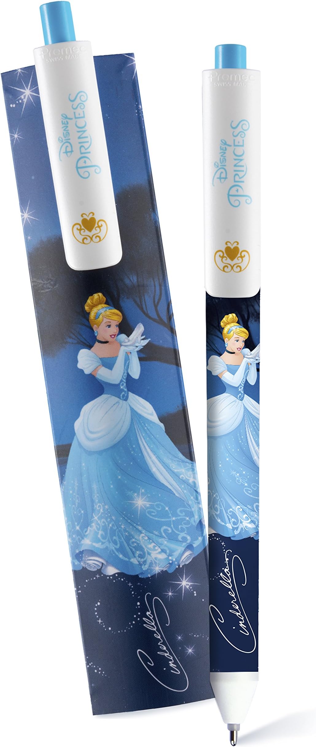 Retractable Ballpoint Pen, Rubberized Issue Princess Cinderella, Rapunzel, Belle