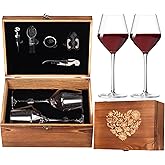 SIPBYSOP 2026 Mr & Mrs Wine Glasses Gift Set with Memory Box,Wine Bag, Greeting Card – Engagement, Wedding & Newlywed Gifts for Couples, Just Engaged Gifts for Women, Valentine's Day Gift for Couple