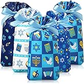Pajean 48 Pcs Hanukkah Gift Bag Bulk Chanukah Drawstring Plastic Bags Chanukah Party Favor Hanukkah Candy Goodie Treat Pouch for Festival Party Supplies Decoration