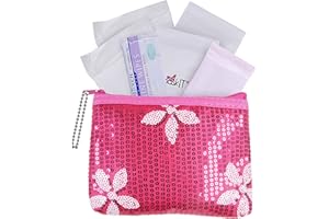 BE PREPARED. PERIOD. First Period Kit to-Go! - Organic Eco-Friendly Tween Pads & Liner - Period Bags for Teen Girls for School - Period Pouch & Teen Pads for Girls Ages 11-14, Teen Pads for Periods - Pads for Teens Girls