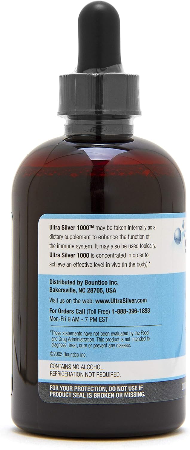 Ultra Silver® Colloidal Silver | 1,000 PPM, 4 Oz (118mL) | Mineral Supplement | True Colloidal Silver - with Dropper: Health & Personal Care