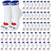 Glitopper 24 Pairs Cheer Team Gift Socks Bulk Cheerleader Cheerleading Gift Sock for Women Team Party Cheer Stuff Accessories