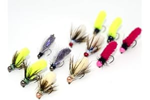 SUPERBE FLIES 24/32/56 Premium Fly Fishing Flies Assortment | Dry, Wet, Nymphs, Streamers, Wooly Buggers, Caddis | Trout, Bass Fishing Lure