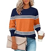 ZESICA Women's 2026 Fall Winter Sweaters Casual Long Sleeve Crew Neck Loose Knitted Pullover Sweater Tops