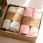 Baby Bassinet Sheets 4 Pack Compatible with 33" x 20" Mika Micky, Baby Delight, Dream On Me Bedside Sleeper Bassinet, Ultra Soft & Skin Friendly, Washer & Dryer, Grey and Pink