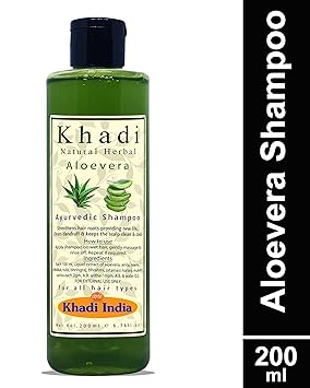 Khadi Natural Herbal Aloevera Shampoo for Men Women 200ml