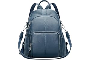 ALTOSY Genuine Leather Backpack Purse for Women Theft Backpacks Ladies Shoulder Bags (S81 Indigo Blue CA)