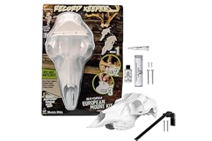 MOUNTAIN MIKE'S REPRODUCTIONS Mountain Mike’s Record Keeper Antler Mounting Kit - European-Style Mount Kit for Antlers - Keeps Your Record Status Antlers Intact - Mount Your Antlers On Skull Plate - White