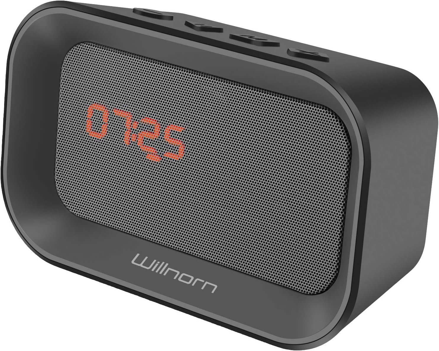 Willnorn Wireless Bluetooth Speaker & Alarm Clock Digital with Bluetooth 4.2 Portable Subwoofer Speaker, Phone Handsfree, USB Charging, Timer 12/24-Hour (Black) (Black1)