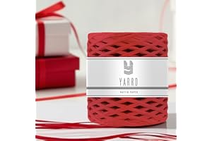 YARRD 218 Yards Red Raffia Ribbon for Gift – 360 Feet Roll Paper Twine Ribbon Red Color 1/4 Inch Width Craft Raffia Tape for DIY Wrapping Tape for Christmas