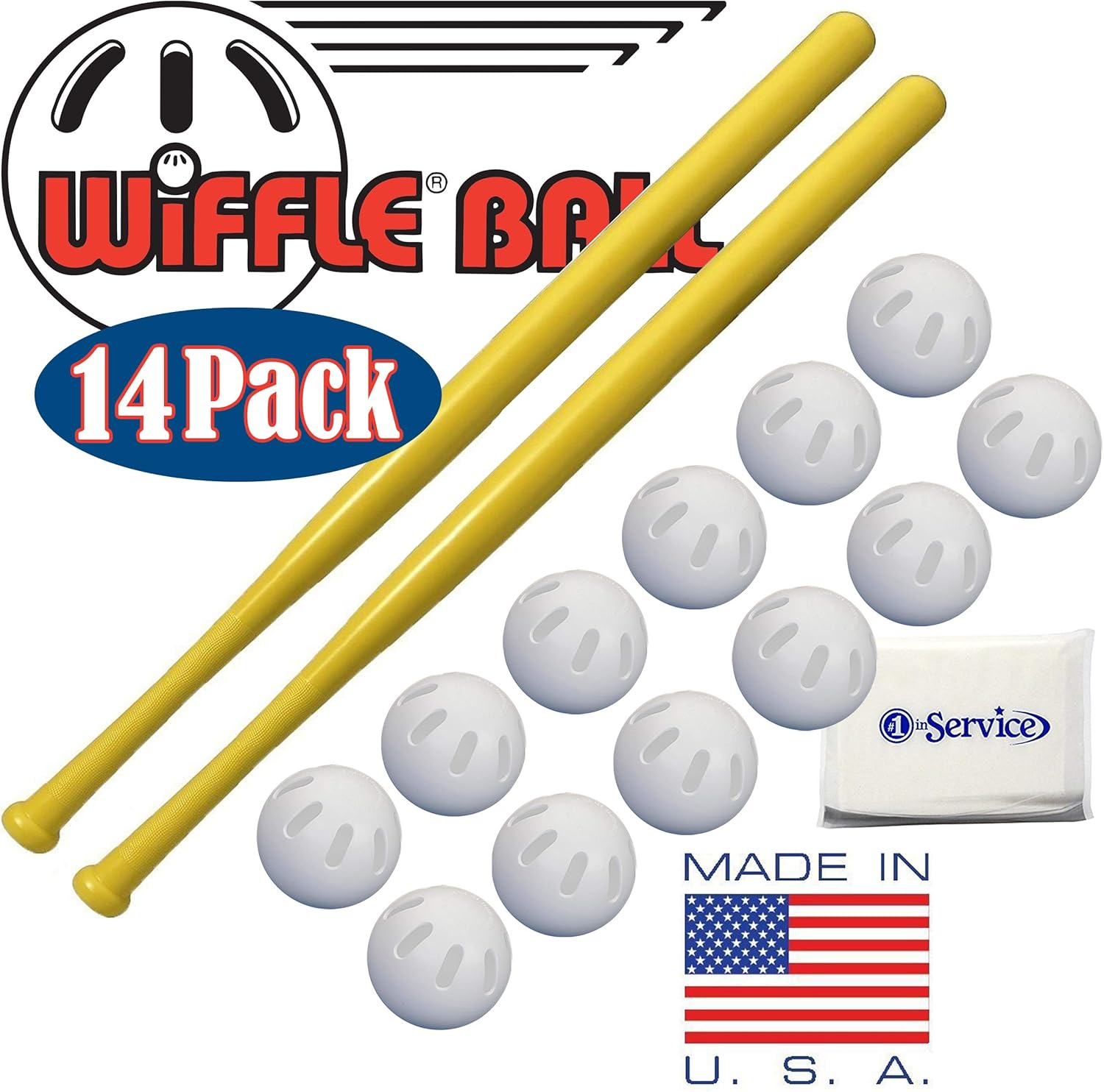 WIFFLE 32" Plastic Bats 2 Pack, Ball Baseballs Official Size 12 Pack and NOIS Tissue Pack: Toys & Games