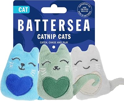 Rosewood Battersea Pack of 3 Cat Toys Plush Catnip Infused UK Charity