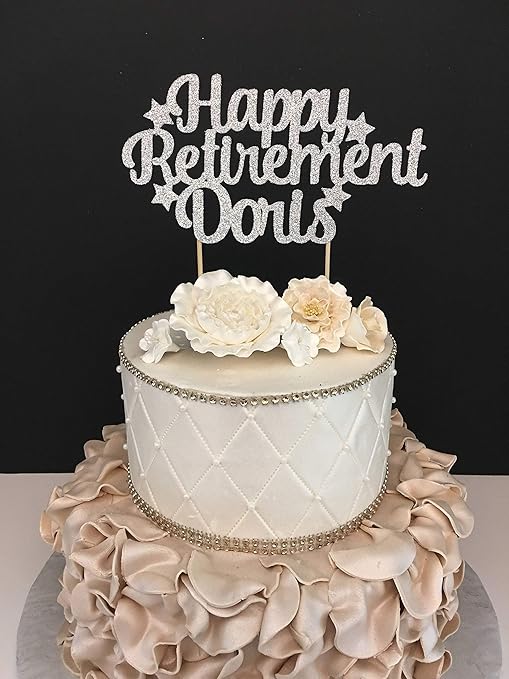 Funlaugh Any Name Happy Retirement Retirement Funny Cake Topper