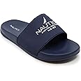 Nautica Men's Open Toe Slide Sandals - Comfortable Indoor & Outdoor Shower Slippers