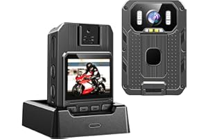 SYDYAM-R1 4K UHD Body Worn Camera, 128GB 2160P Body Cam with Two 2350mAh Batteries Work 13-15H, Waterproof IP68 H.265 Code Body Camera with Audio and Video Recording for Police Hiking Security Patrol