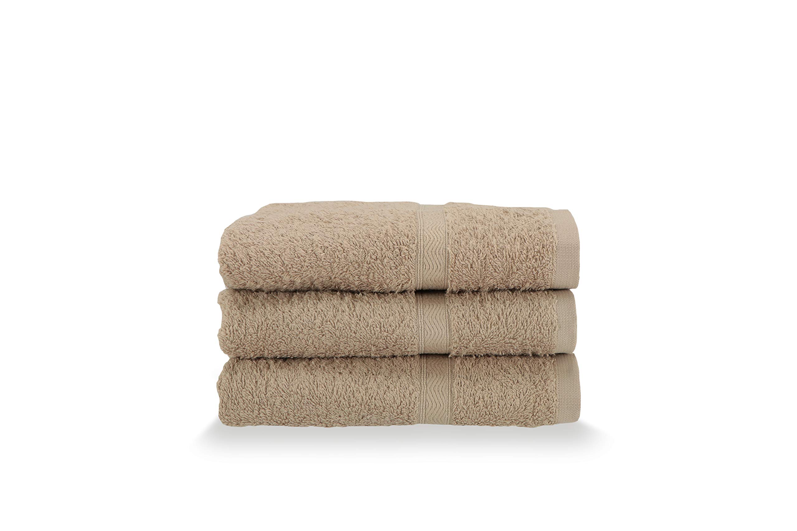 Gabel Guest Towels, Pure Cotton Hydrophilic Sponge, 40 x 60 cm, Greige, Set of 3